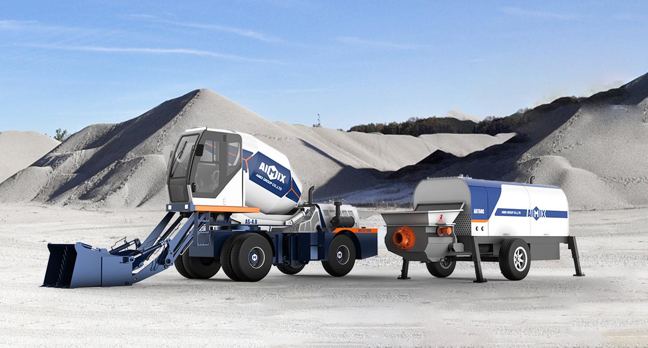 4 0 m self loading concrete mixer truck with 60 m per hour diesel concrete pump trailer